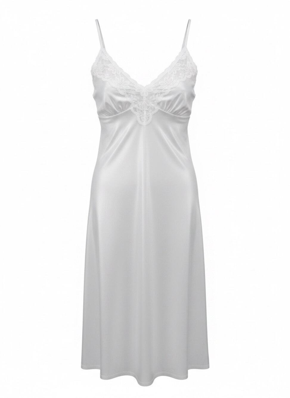 Vintage MaidenForm White Lace Full Slip, Size 34